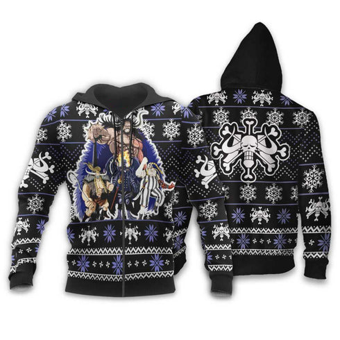Divesart - Kaido Beast Pirates Ugly Christmas villapaita ja huppari Custom Anime One Piece -joululahjat